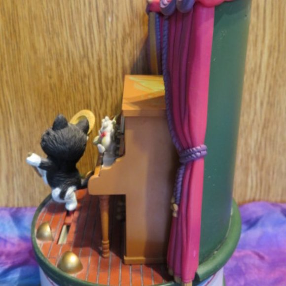 Vintage ENESCO Follies CAT and Mice Vaudeville Music Box Works See Video (F15) - Picture 4 of 9